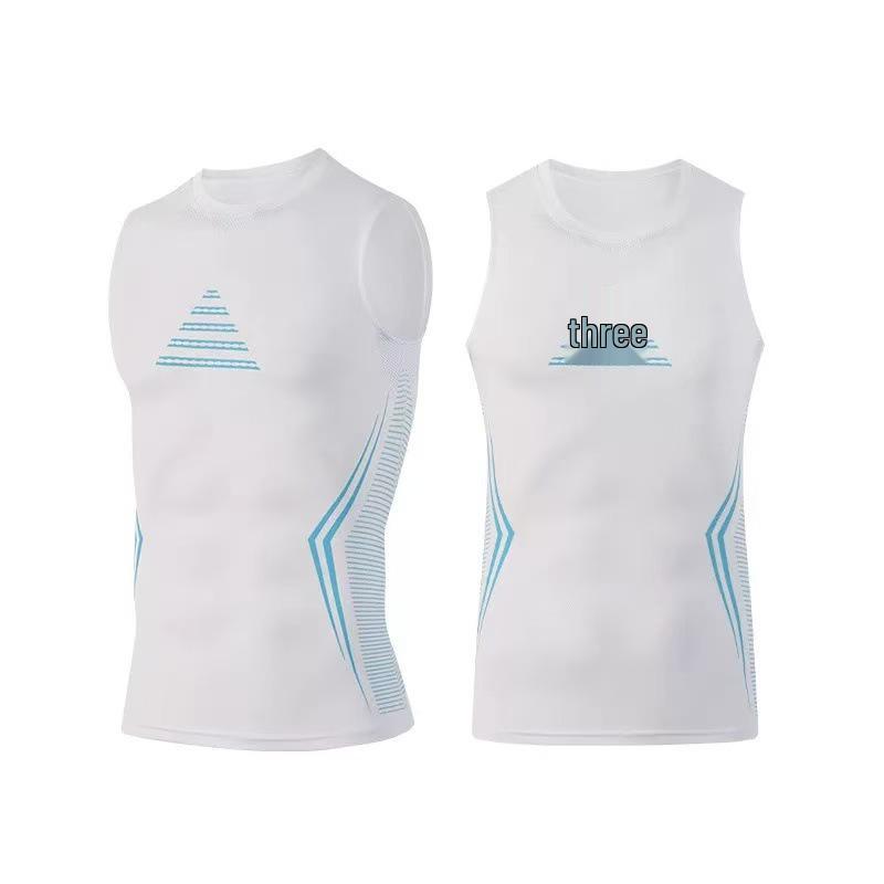 Мужской трансграничный спортивный топ с коротким рукавом высокая эластичность быстросохнущий для бега облегающий M 80-100 jin 960₽