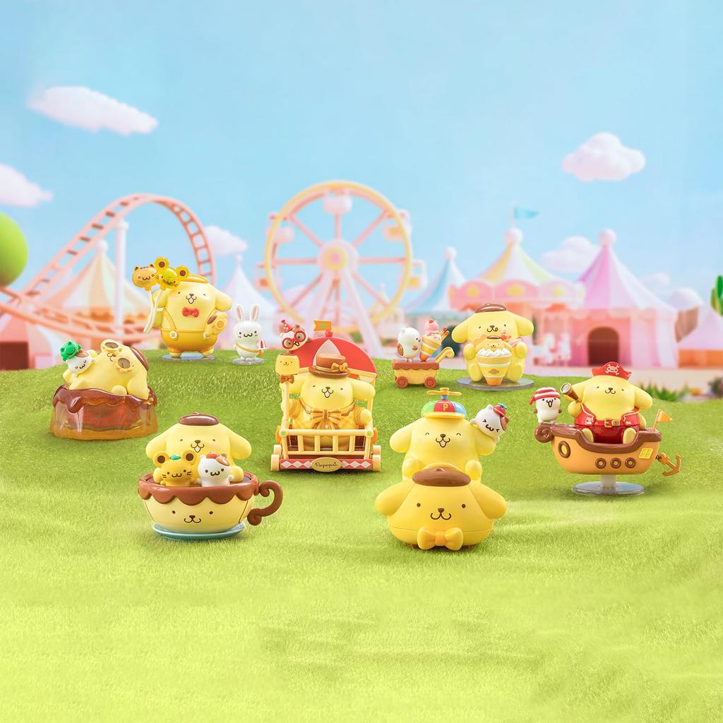 TOP TOY Sanrio Characters Pompompurin Amusement Park Series Gachapon Blind Box Figure Soft Vinyl PVC Present Birthday Gift Pompompurin Character