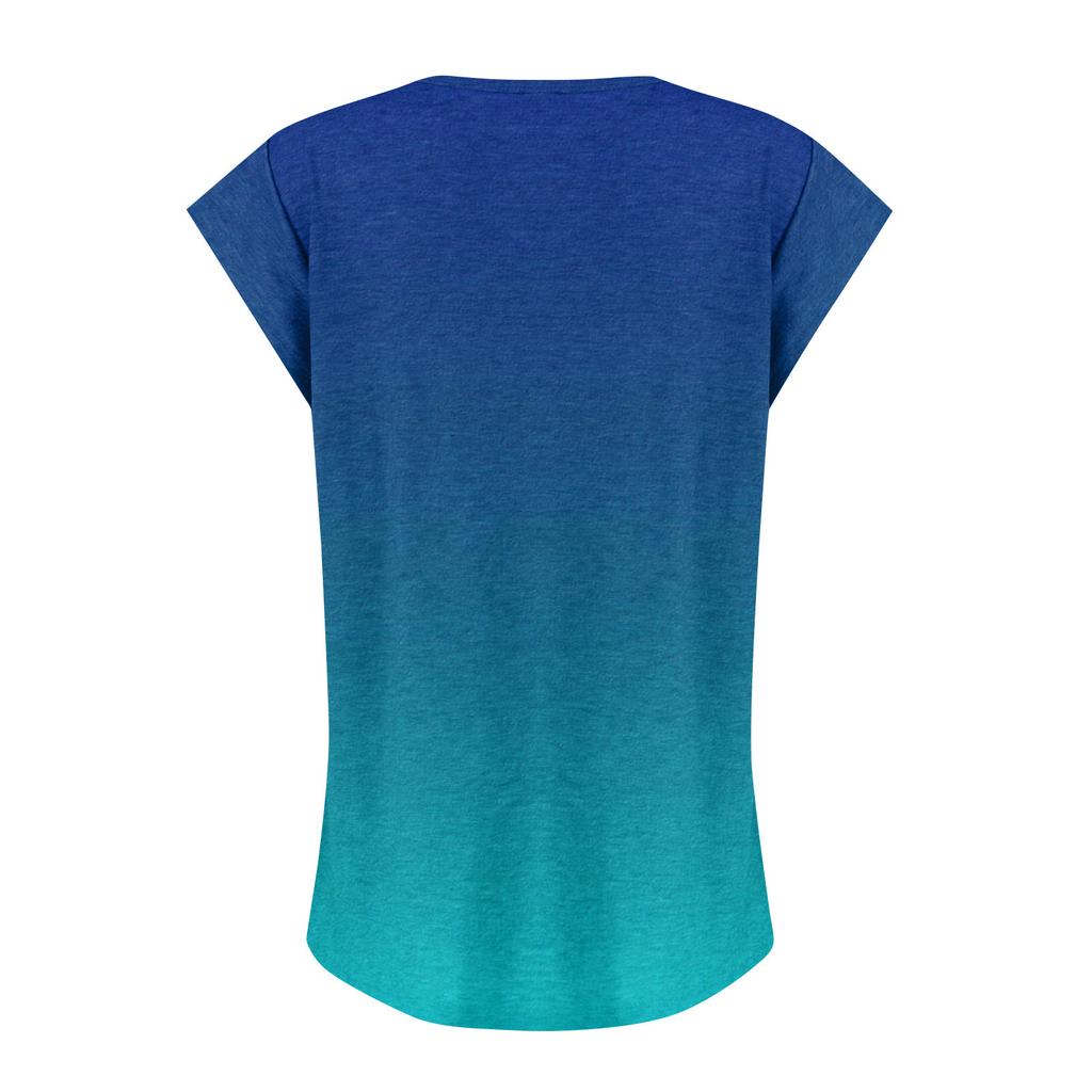 Women Fashion Casual Tops Printed Sleeveless Shirts V Neck Pullover T Shirts