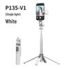 P130 Bluetooth Stainless Steel Selfie Stick with Camera Mount & Fill Light, 1.3m Floor Stand