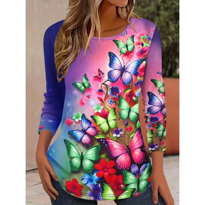 Vintage Leaves Floral 3D Print O-Neck Long Sleeve T-Shirt Fashion Women Clothing Casual Y2k Clothes Harajuku Female Clothing