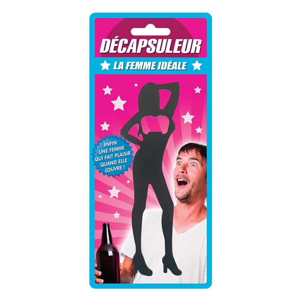 Les Trésors De Lily [A3409] - Humorvoller Flaschenöffner aus Metall 'Ideal Woman' schwarz - 16 cm