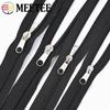 1/2/5M Meetee 3# 5# 8# 10# Black Nylon Zippers with Two Sided Zipper Puller Clothes Jacket Coil Zips Repair Sewing Accessories