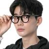 SBKA Ted2-C01 Round Horn-Rimmed Glasses (Blue Light Blocking)