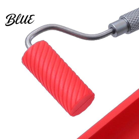 Silicone Paint Tray Mini Glue Roller with Tray Applicator Anti-slip Artistic Wall Painting Tool Handle Reusable Spreader for Woodworking,