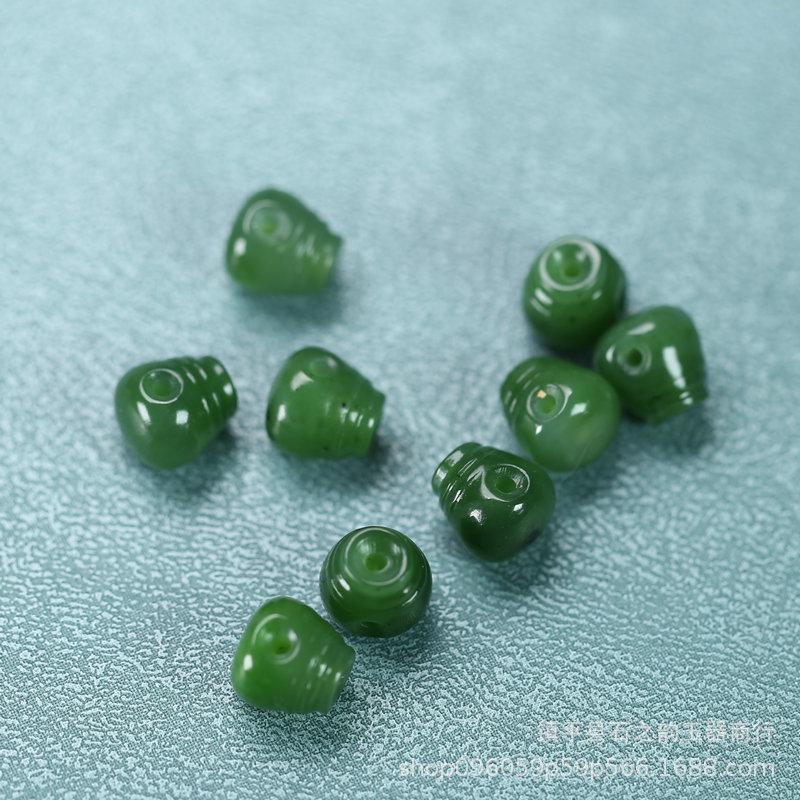 Hetian Jade Green Buddha Head Ornament: Wénwán Necklace & Bracelet Accessory Hetian Jade Accessories