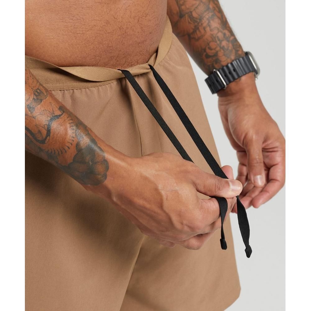 Gymshark Land To Water 6  Shorts Caramel Brown A5a6i Nbzc