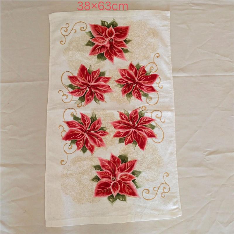 1Pc Christmas Series Printed Cotton Tea Towel Kitchen Dishcloth Cleaning Tool Xmas Party Decor Gift