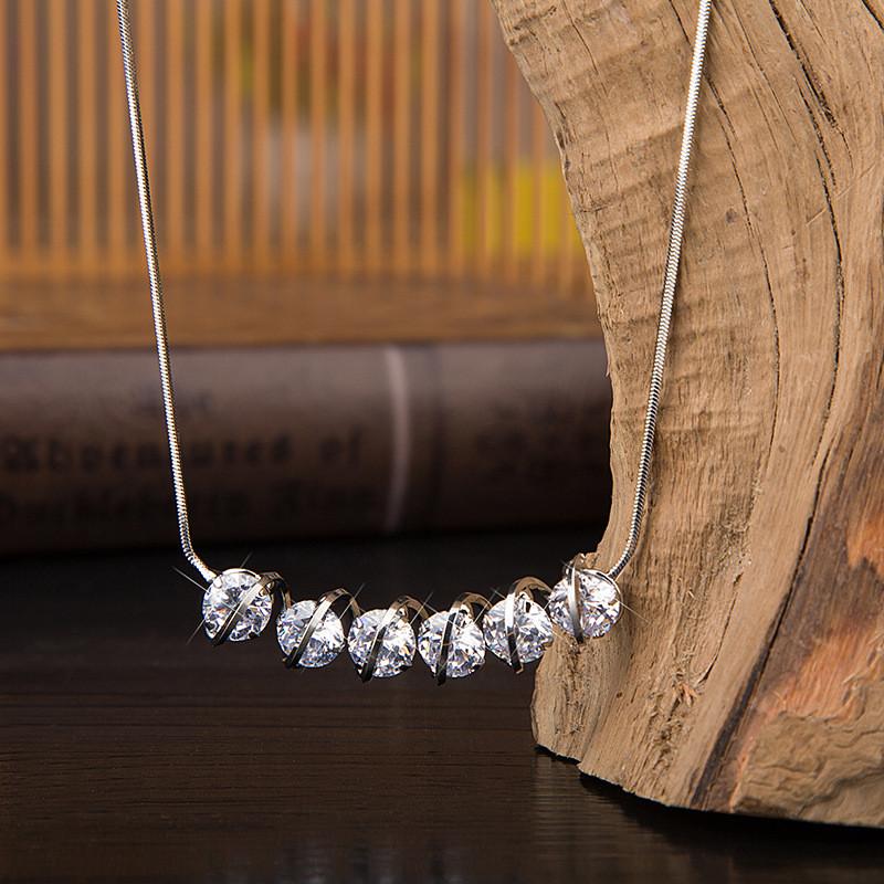 Elegant Korean Style Heartbeat Necklace For Women Featuring Aaa Grade Zirconia Waves