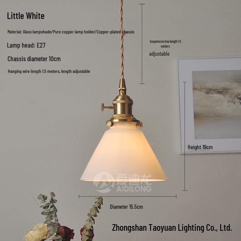 Nordic Retro Brass Glass Pendant Light - Ideal for Bar, Restaurant, Bedside, or Cafe.