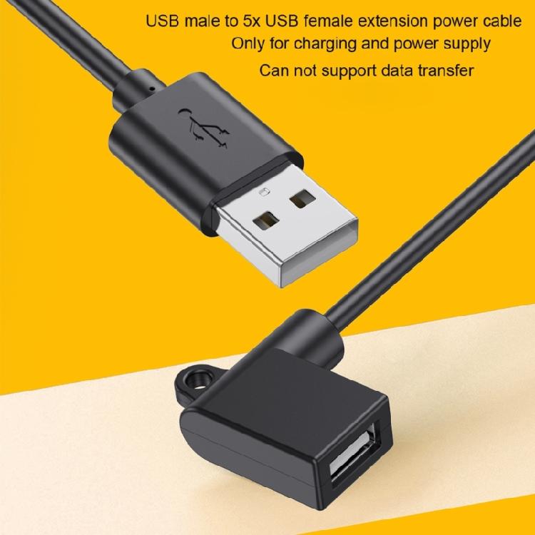 USB Power Cord 240cm 5 Port Splitter For LED Strips Desk Fan Security Cameras 5V Charging