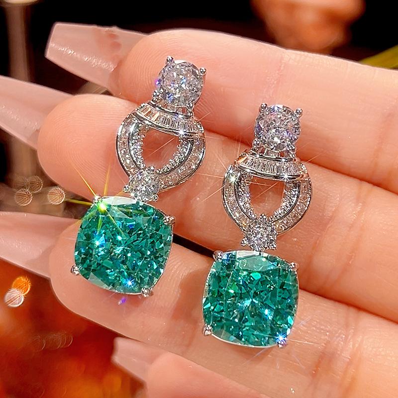 Jewelry Copper Bottom Gold-Plated Simulation Bird'S Nest Chepala Green Retro Temperament Set Main 12 * 12
