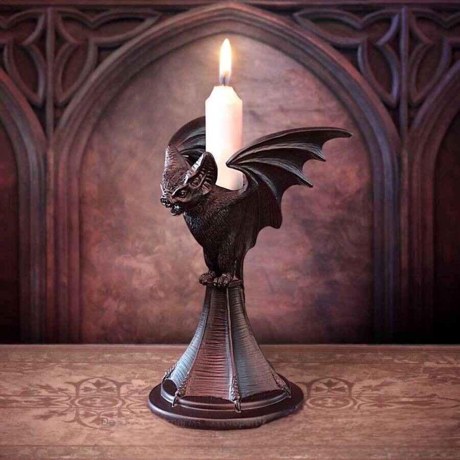 Suporte de Vela Morcego de Halloween Arte em Resina Gótica Decoração de Casa Perfeito Para Decorações Assustadoras