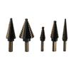 5pcs Step Drill Bit Set with Center Punch High Speed Steel Step Drill Bit for Hole Drilling