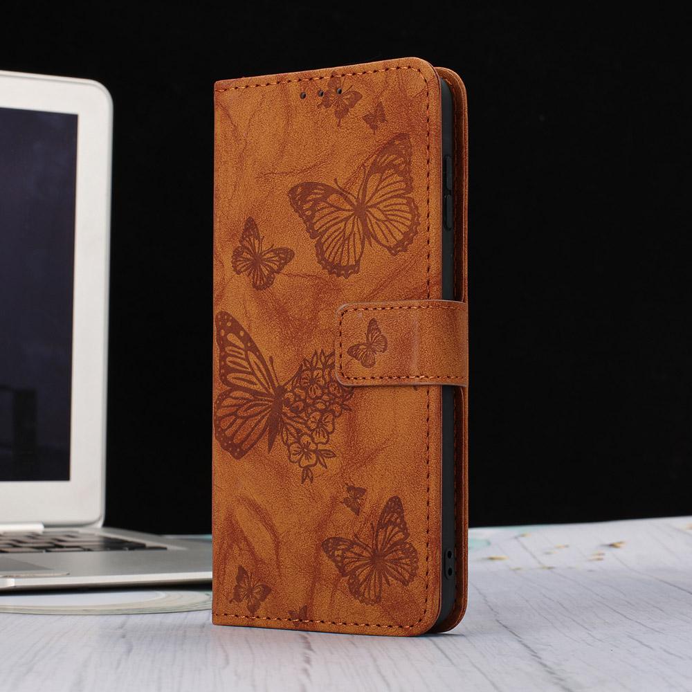 Leather Phone Case For Google Pixel 10A 9A 8A 7A 6A Google Pixel 10 9 8 7 6 Pro Butterfly Embossing Print Card Slot Wallet Cover