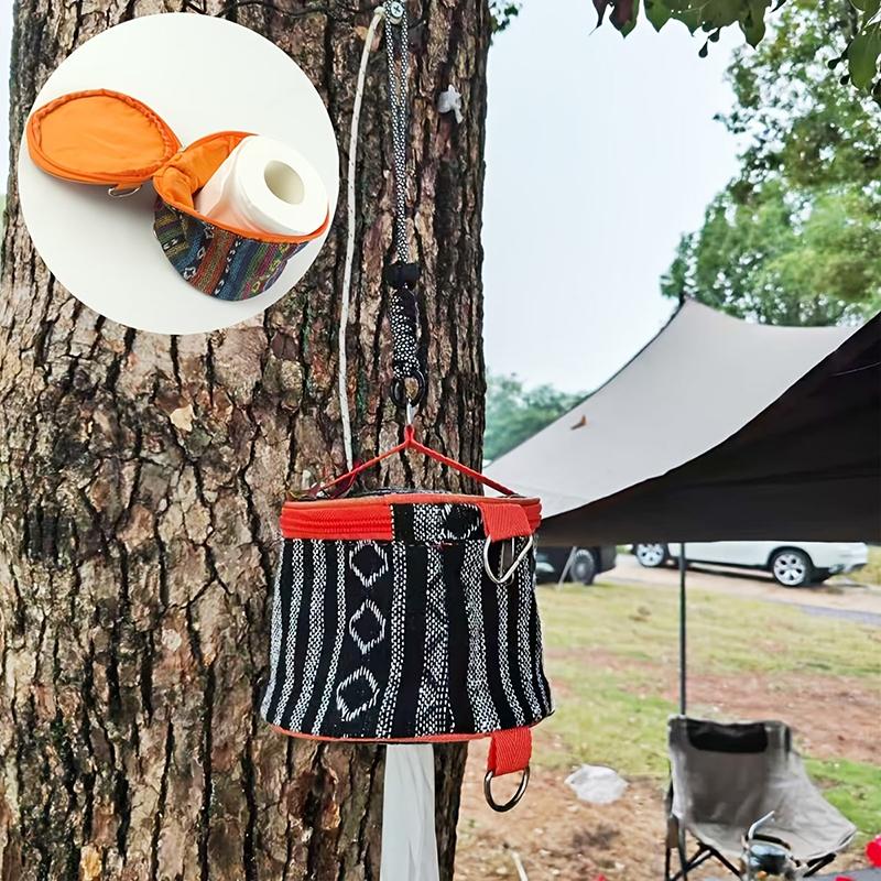 Outdoor Camping Tissue Box, Car And Household Roll Tissue Box, Foldable Ethnic-Style Tissue Bag, And Miscellaneous Storage Box. A