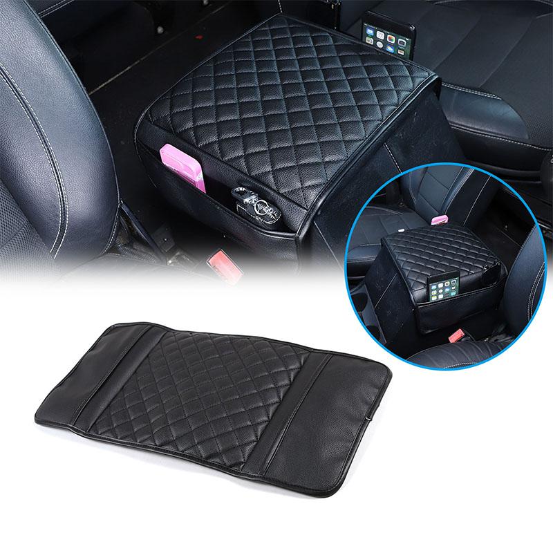 

Для Land Rover Defender 90 110 2004-2018 Кожа PU Чехол-накладка для защиты подлокотника центральной консоли автомобиля с карманом для хранения