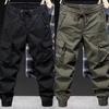 XS-5XL Frühling Herbst Jogginghose Herren Cargohose Kordelzug Taille Mehrere Taschen Overalls Knöchelbund Streetwear Hip Hop Lange Hosen