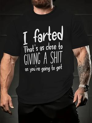 26 Men's 'I Farted' Humor Graphic Tee - Casual & Comfy Crew Neck Short Sleeve T-Shirt  Perfect for Summer Streetwear  PLUS SIZE Unisex T-Shirt
