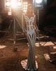 Vestido de Noche Sexy Sirena Ceñido al Cuerpo para Mujer con Salpicaduras Doradas 2021