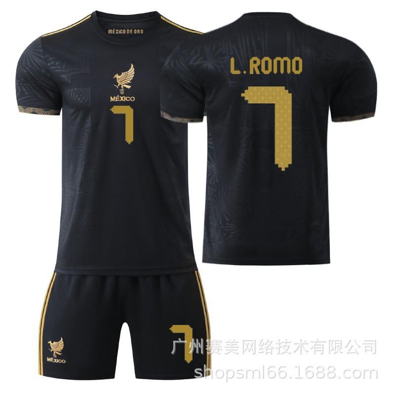 Gold Cup Mexican Children's Football Uniform Edition Black 9 Raul 11 Jimenez No. 4 Jersey Set
