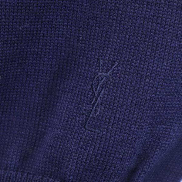 YVES SAINT LAURENT 90s Old Wool Logo embroidery Long sleeve sweater knit Women Used
