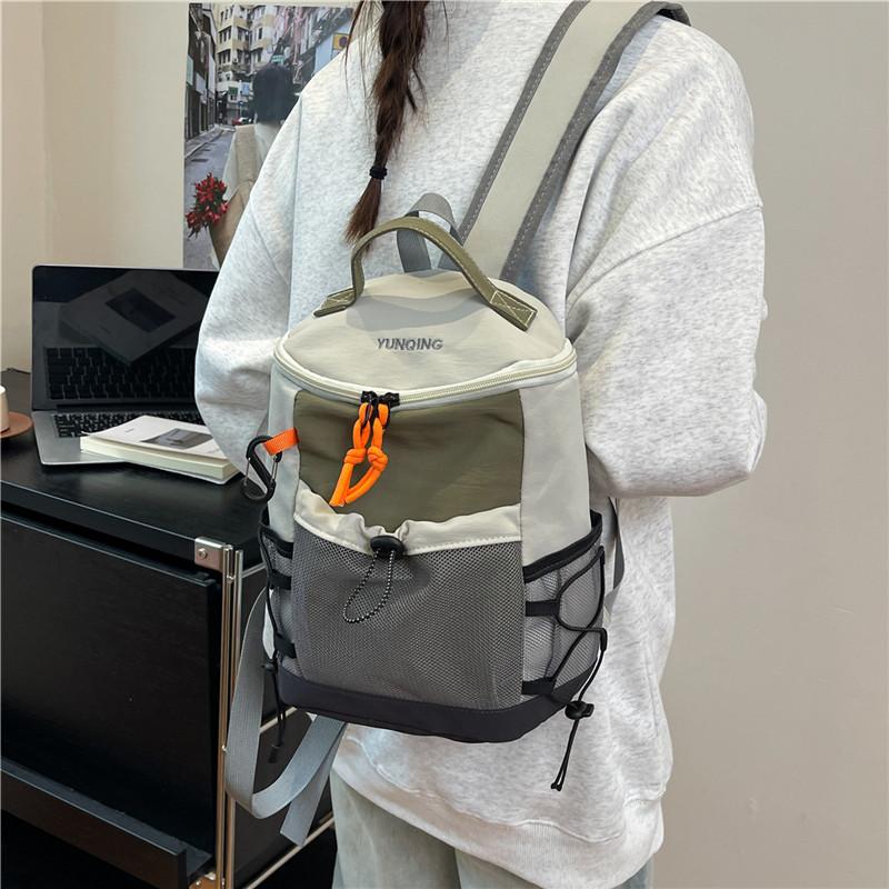 Schoolbag Fashion Trend Versatile Backpack Outdoor Sports Hiking Camping Mountaineering Bag Casual Simple Splicing Contrasting Color Backpack