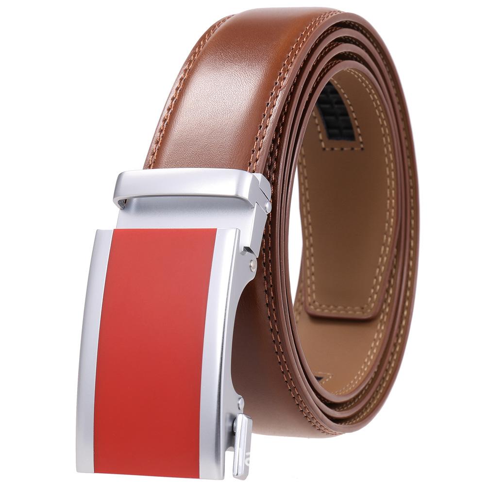 1Pcs Two-Layer Belt, Automatic Buckle Belt, Men'S Casual Belt Ly36-3 3050-1