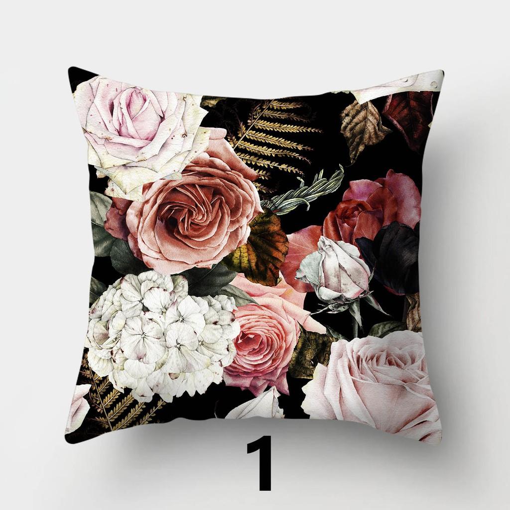 Poszewka na poduszkę z kwiatami piwonii i różami 45cmX45cm Kwadratowa poszewka na poduszkę do sofy Kwiaty w stylu vintage Poszewka na poduszkę