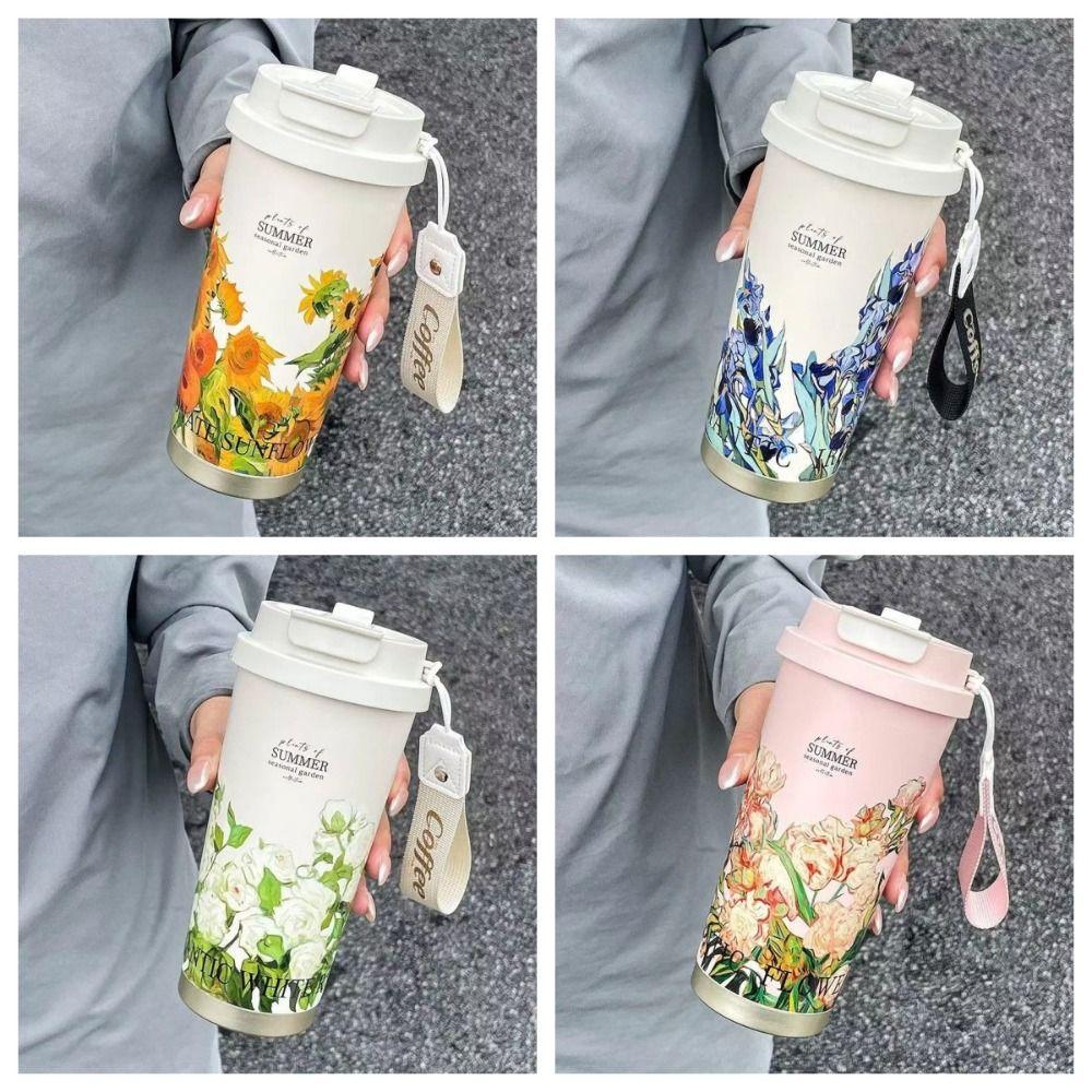 500ML Coffee Vacuum Flask Stainless Steel Coffee Thermos Mug Cute Travel Thermal Cup  Coffee Tea