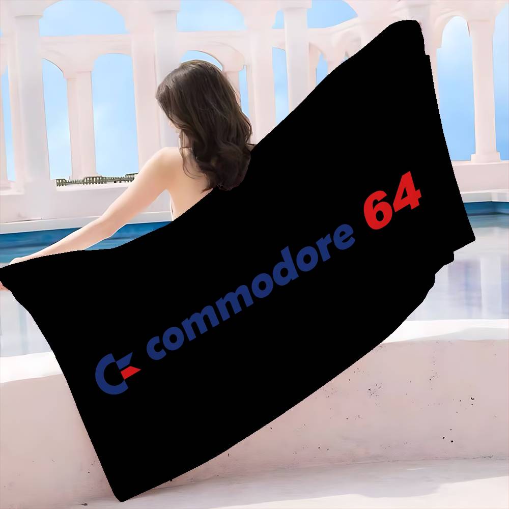 Commodore 64 logo Microfiber Blanket Quick Drying Beach Towels Oversized Printing Super Absorbent Pool Towel Blanket