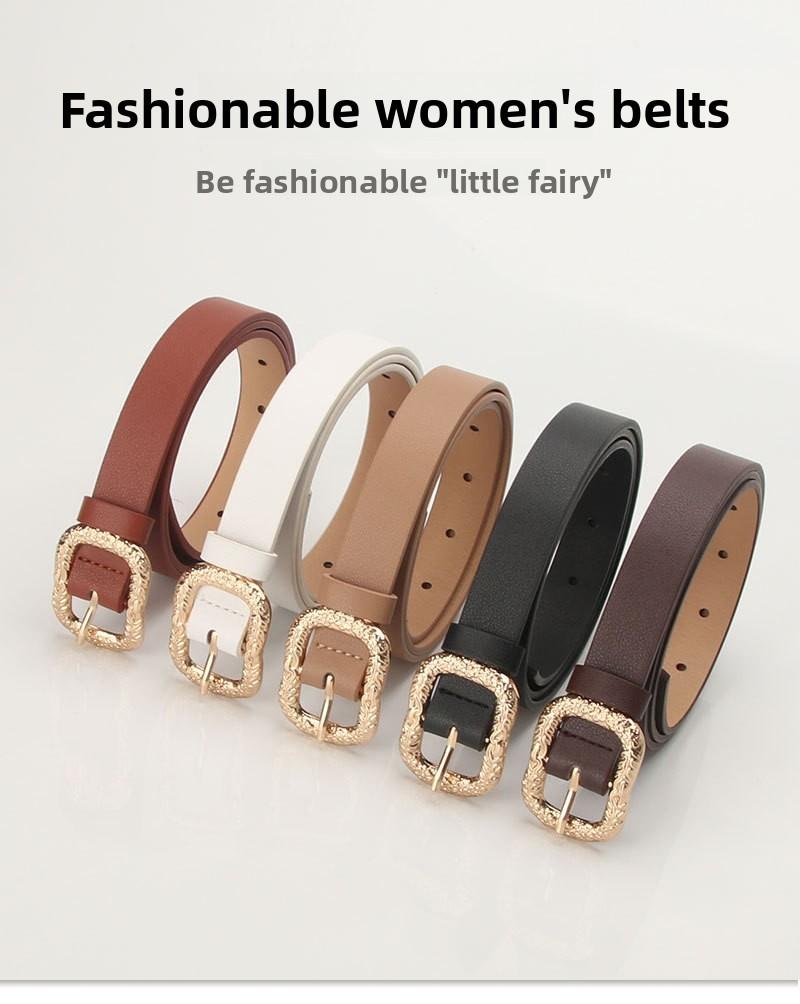 Elegant Womens Pu Leather Belt With Alloy Buckle For Daily Use And Work Attire
