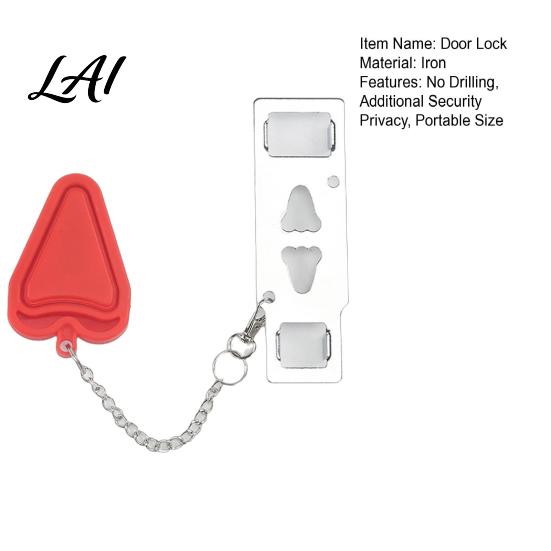 Door Safety Device Portable Lock for Home Travel Stop Additional Security Iron Privacy No Drilling Locker Hotel Apartment Dorm Heavy Duty