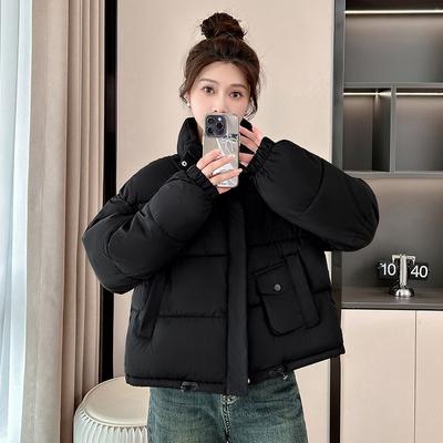 The New Korean Version of Short Stand-up Collar Down Cotton-padded Jacket Loose Bread Clothes Cotton-padded Jacket Cotton-padded Clothes.