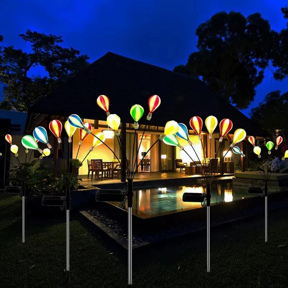 6LED Solarlicht Heißluftballon Rasenstecker Außenhof Garten Outdoor Camping Windschaukel Licht Festliche Atmosphäre dekorative Lichter