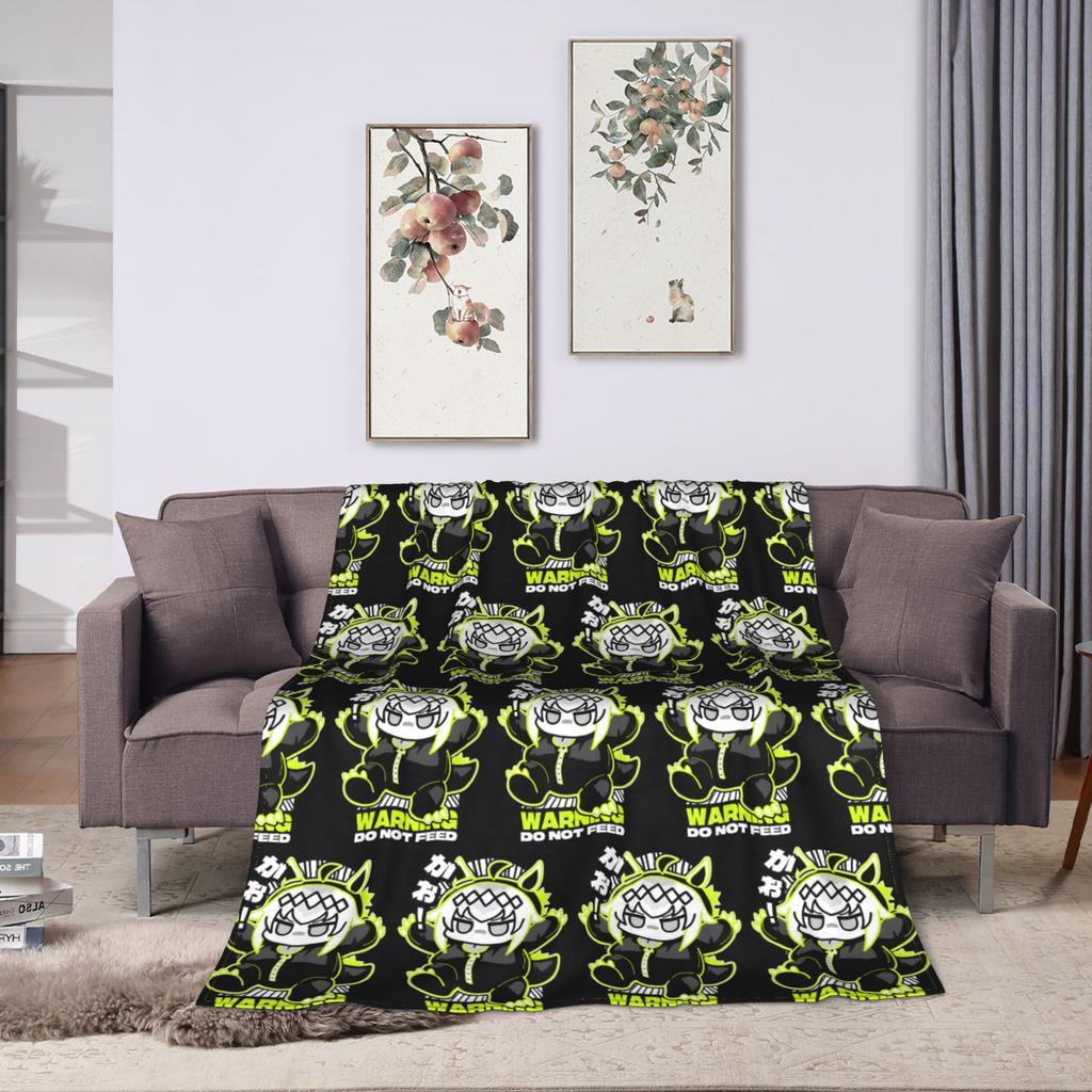Oguri Cap Ogurizilla WARNING Chibi Fanmade Blanket Fleece Spring UmaMusume Warm Throw Blankets for Bed Couch Bedding Throws