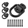 4PCS Stainless Steel D-Ring Car Trailer Hook Tie Down Anchors Heavy Duty Galvanized Iron Multi-Purpose Cargo Point for Trucks Tr