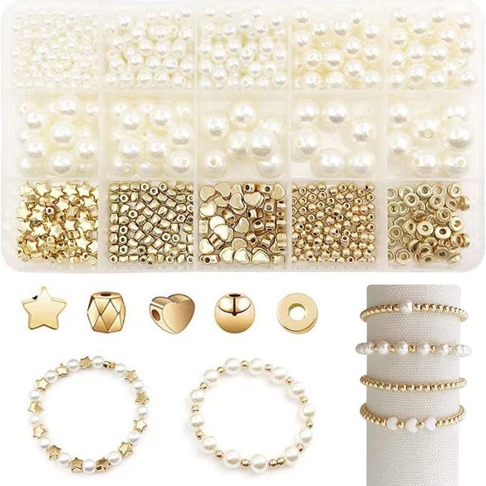 Delicate Jewelry Beads Set Fashion Mix Pearl Suit Loose Bead  Bracelet Necklace Making