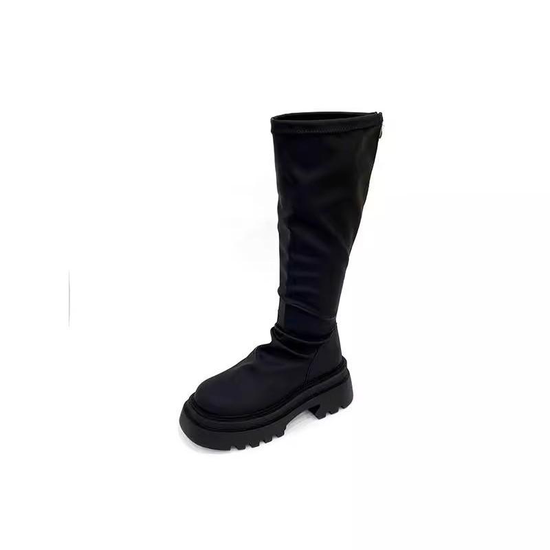 Popular long boots women's 2025 new autumn thin thick-soled knee-high knight boots small long boots