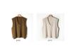 Women's Loose Fit Cable Knit V-Neck Sweater Vest - Autumn/Winter 2021, Thick OL Style, Korean Version.