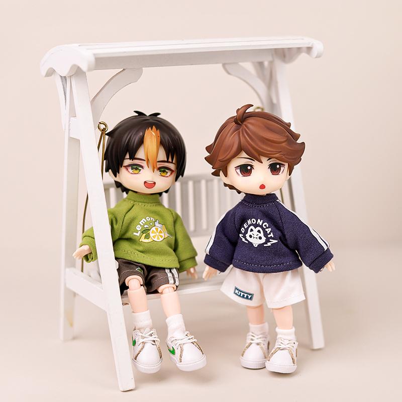 OB11 Clothes Bear Pattern Hooded Sweatshirt Hippop Shorts Collection Decoration Molly GSC Body 1/12bjd Doll Clothes Toy Clothing