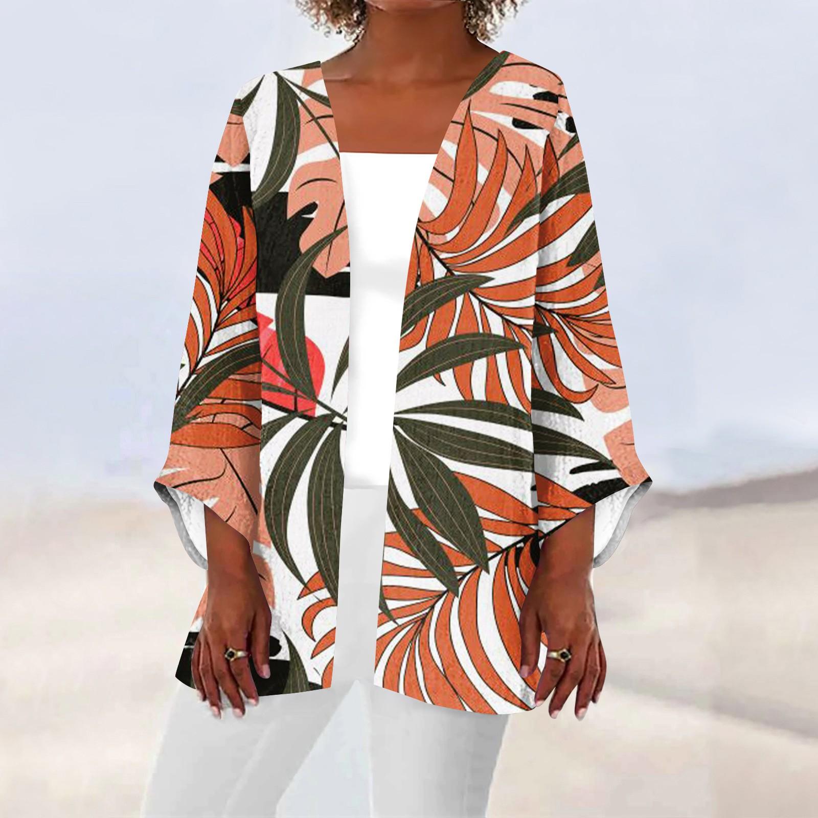 

Женская повседневная модная легкая куртка средней длины с принтом, кардиган XXL