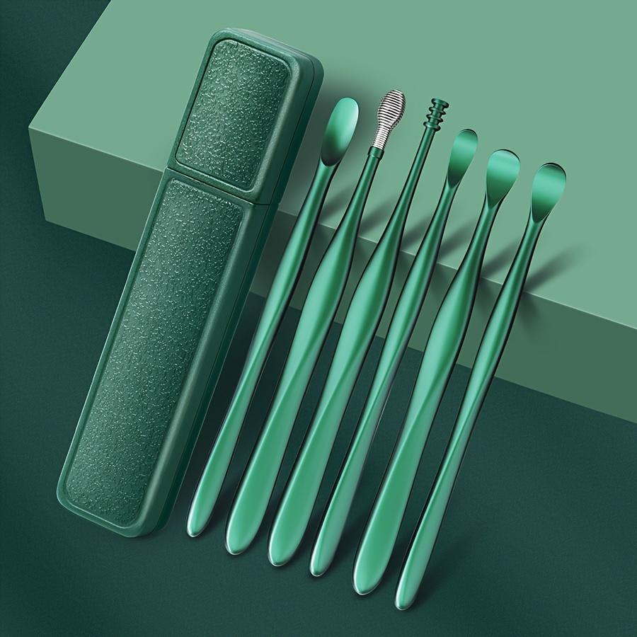 

Portable Ear Cleaning Kit with Durable Ear Spoon Set and Storage Case - Effective Ear Wax Removal Tool for Clean and Healthy Ears зелёный