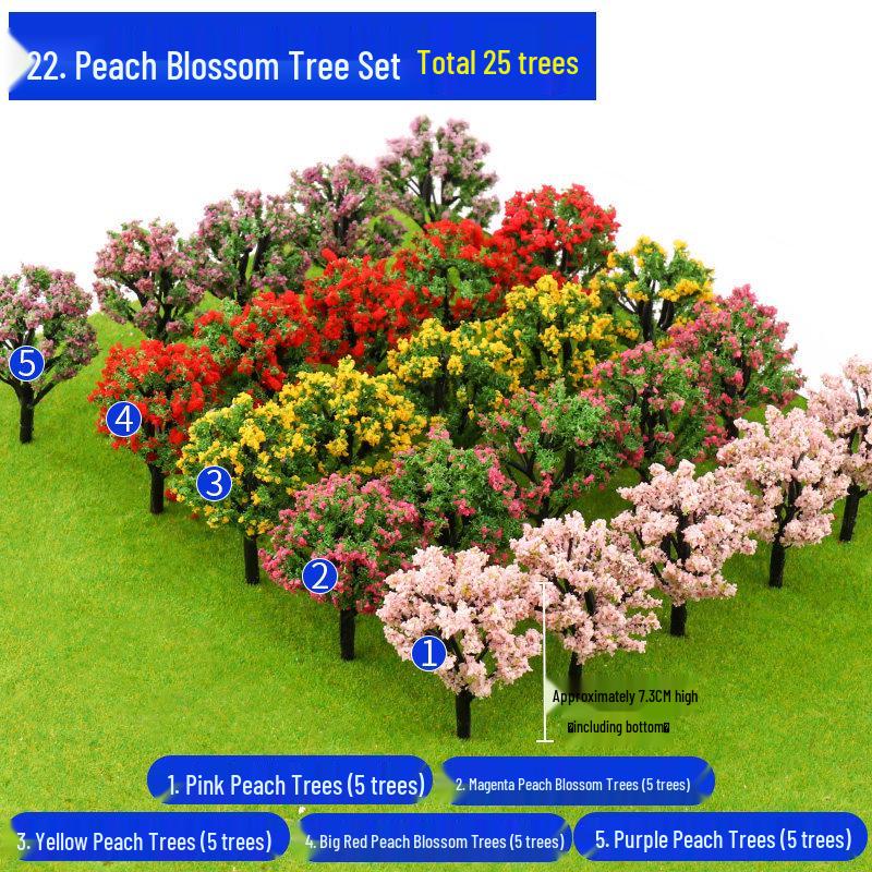 DIY Model Tree Set: Finished Landscape, Terrain, and Street Tree Ornaments