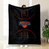 New York Knicks Basketball Court Design Patterned Flannel Blanket Perfect for the Bedroom Living Room, Sofa, or a Little Nap