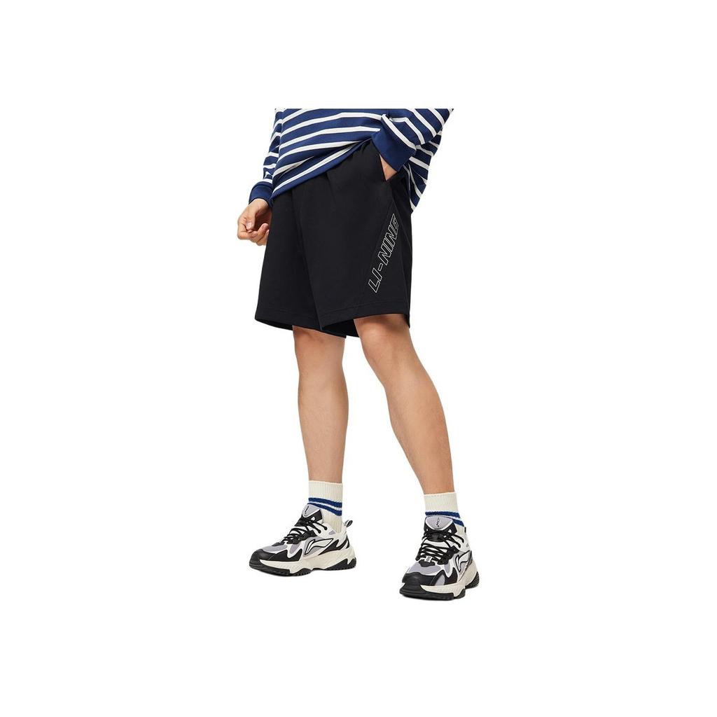 Li Ning Sports Lifestyle Series Moisture Wicking Loose Fit Sports Shorts Men Shorts Light-Mixed-Yellow Flower-Gray AKSU229-2