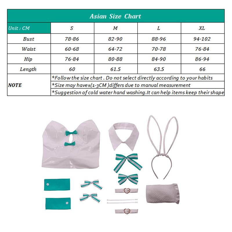 Bicute Rurudo Artist White Bunny Girl Costume Women Elastic Leather Fabric Sexy Cosplay Bunny Suit White Green Jumpsuits