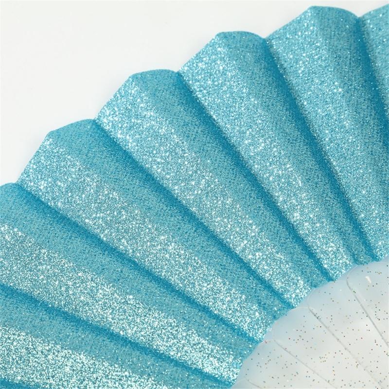 Glittering Hand Fan With Sparkling Transparent Ribs Plastic Decorative Craft Folding Fan For Parties Home Decors Gift