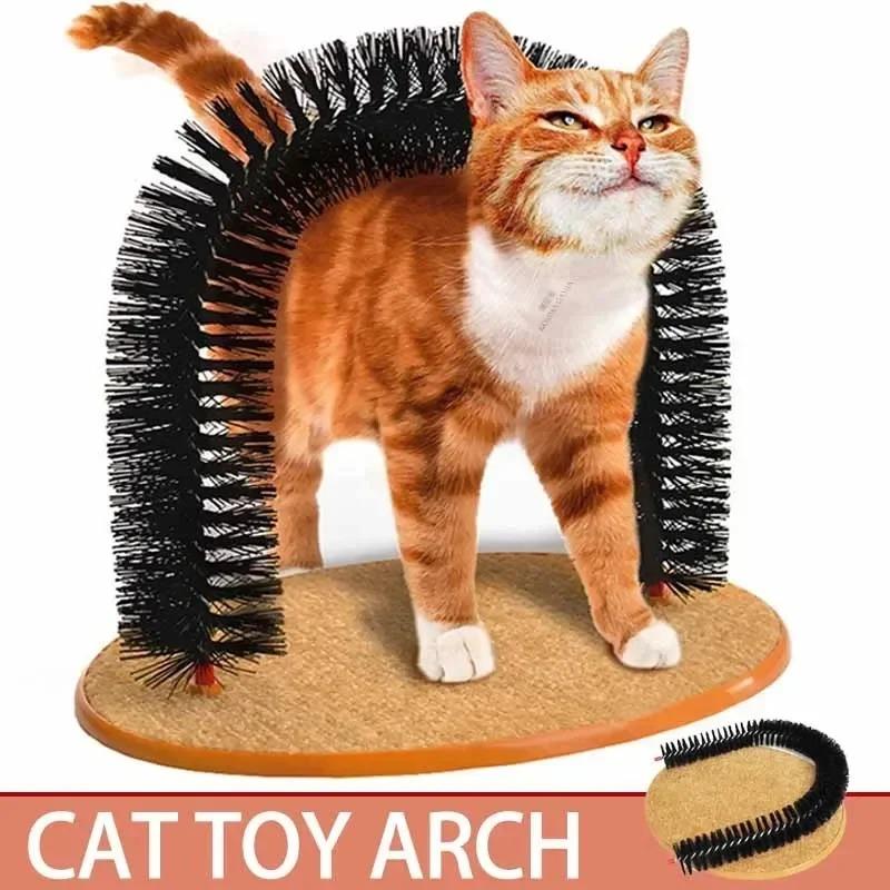 Friction Toy Cat Interactive Scratching Arch Pet Brush Care Belt Massage Removable Grooming Cat Accessories Massage Gear