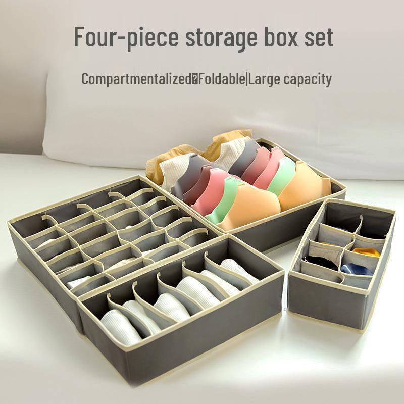 Cotton Linen Storage Box for Underwear, T-Shirts, Pants, Socks, and Bras - Dormitory Organizer